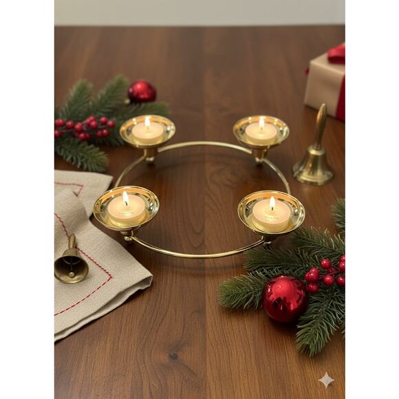 New PartyLite Brass Candle Centerpiece - Picture 1 of 4